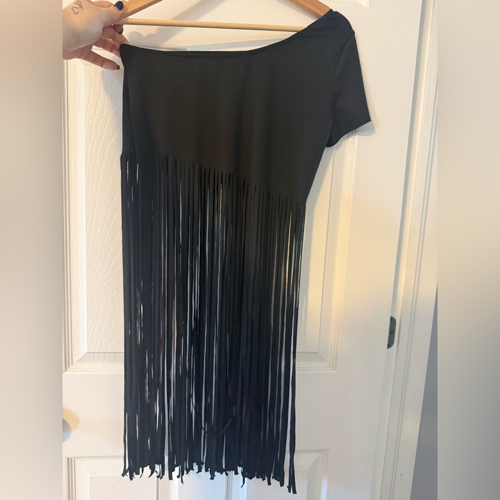 Shein one shoulder Fringe Top